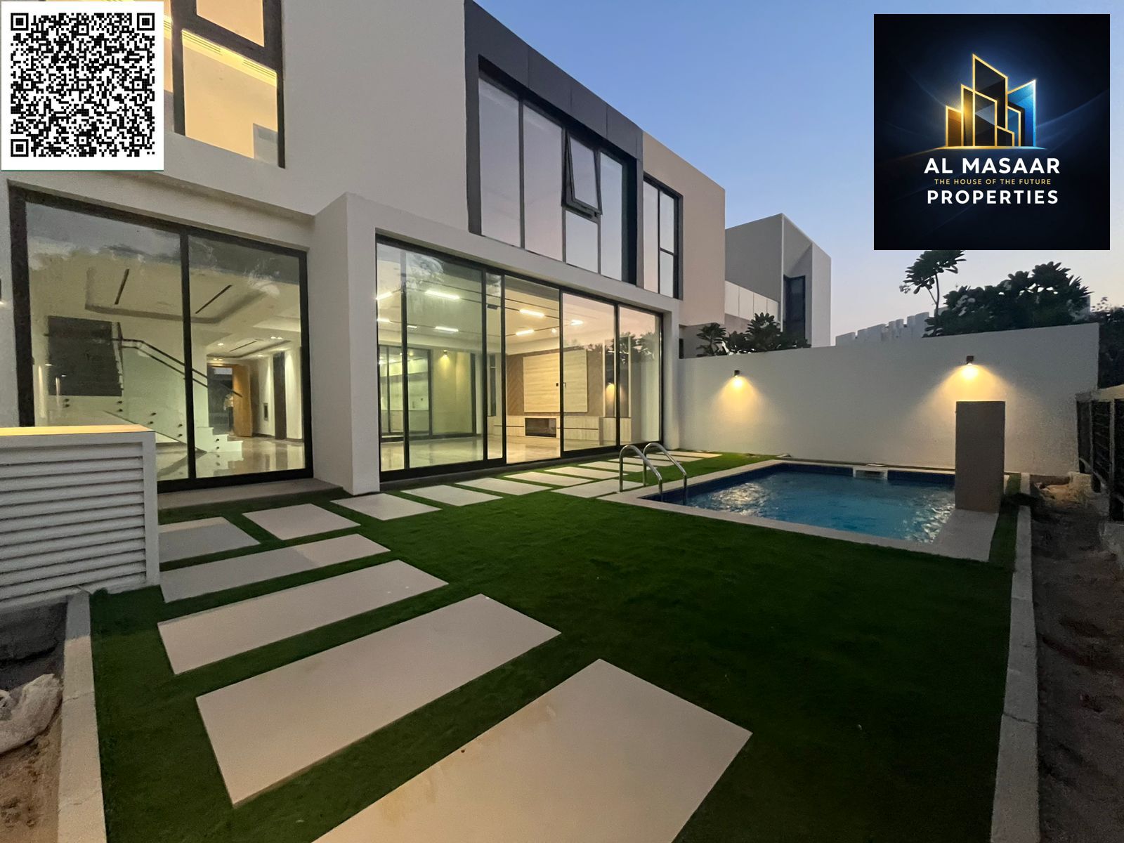 Luxury villa with 4 master bedrooms and a swimming pool. Fully equipped with a smart home system. Price includes electricity, water, and air condition