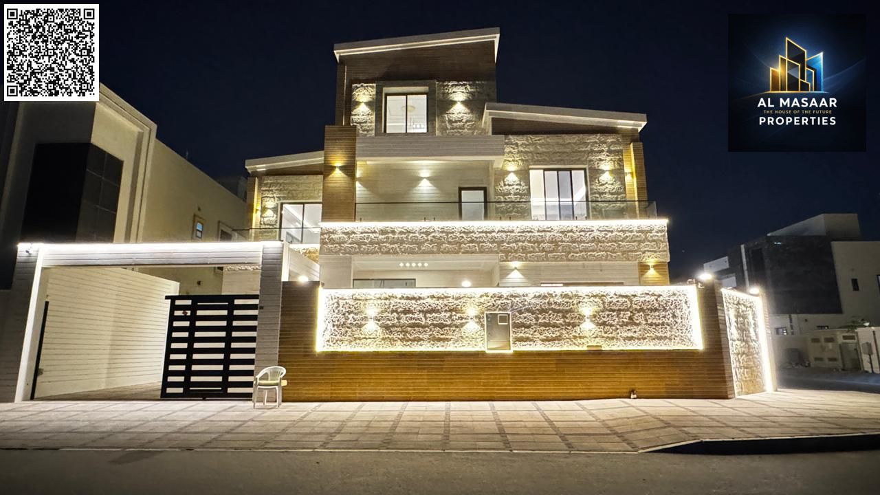 Luxury villa with a custom design, located on a corner lot with 6 master bedrooms and a rooftop terrace, in a prime location behind amenities and with