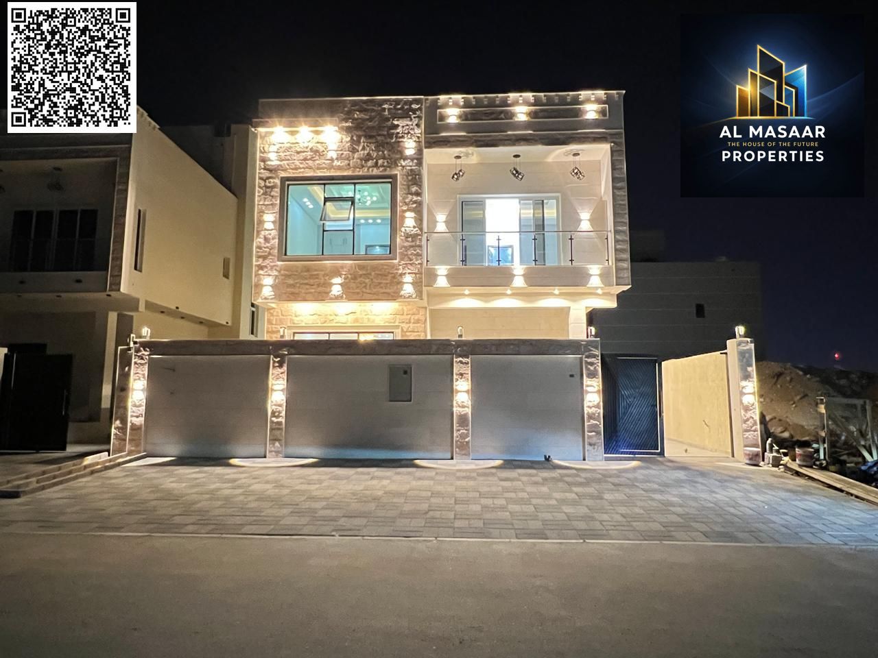 Two-story villa with a roof terrace, 6 master bedrooms, price including registration and ownership fees, in a prime location behind Al-Hamidiyah Park,
