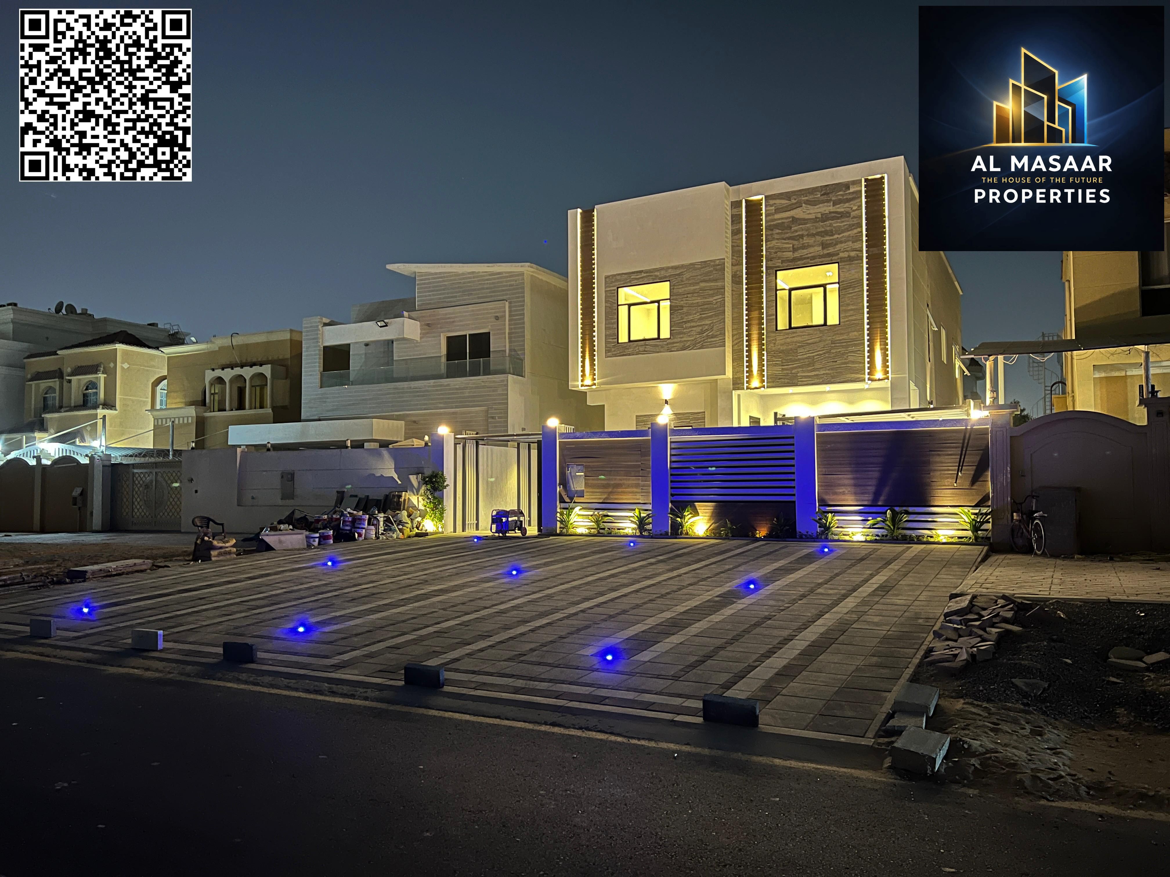 Modern villa on a main street, 4200 sq ft, with front setback for 10 cars, electricity and water included.