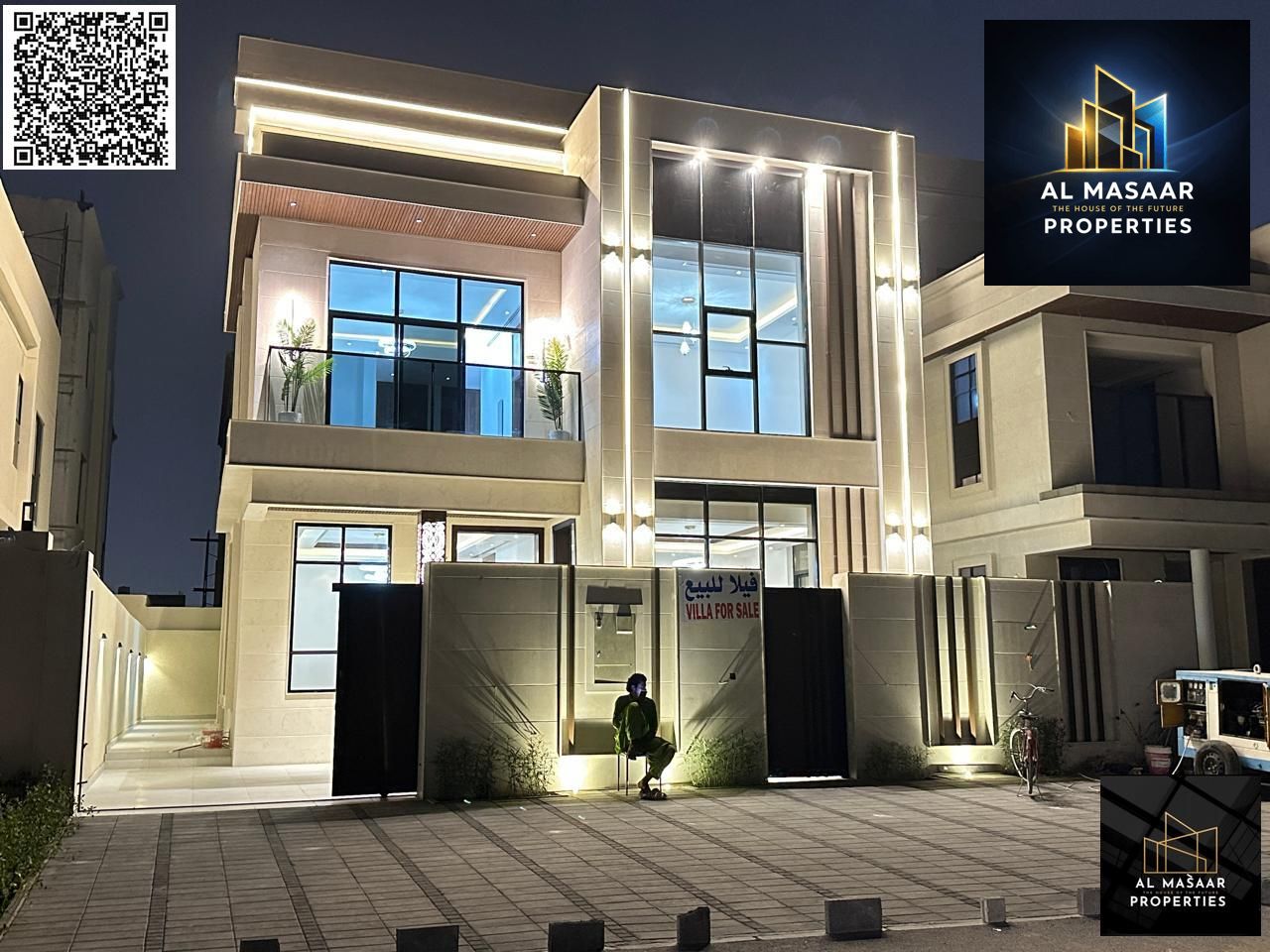 A luxurious, modern villa in Al-Haliou 2, with a price that includes registration fees, air conditioning, a prime location, spacious areas, ready for