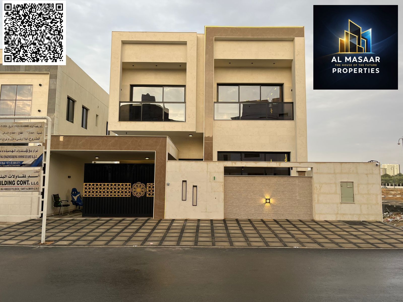 Modern design villa with 5 master bedrooms, price includes registration and ownership fees, in an excellent location directly behind the park.