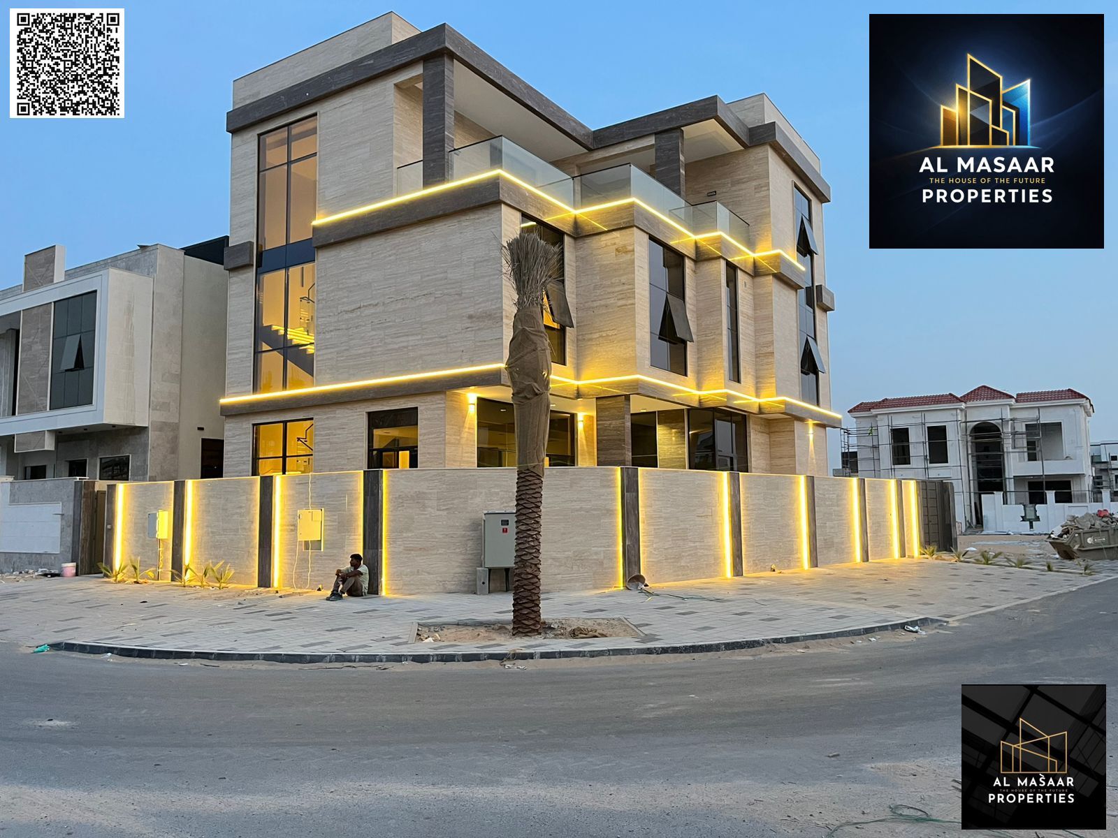 Own a luxurious corner villa with two floors, a rooftop, and a swimming pool, at a price that includes registration, ownership, electricity, and air c