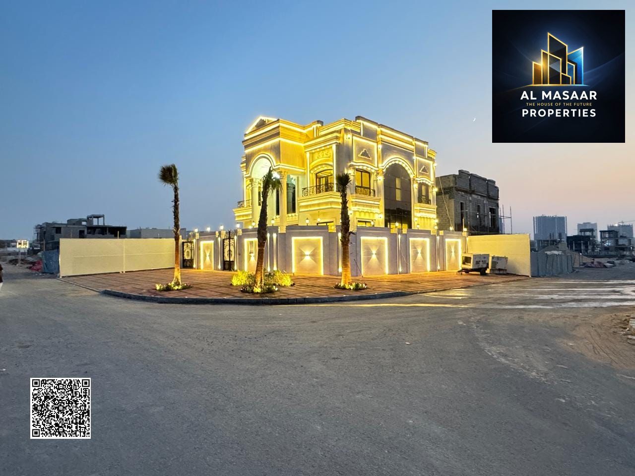 Classic design corner villa in Al-Halib, 5 master bedrooms, registration and ownership fees included for all nationalities