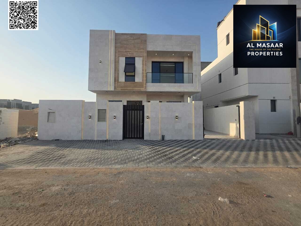 Villa for sale in Al Zahia, Ajman | Two floors | 5 master bedrooms with built-in wardrobes | Majlis and living room | Modern kitchen | Maid's room | F