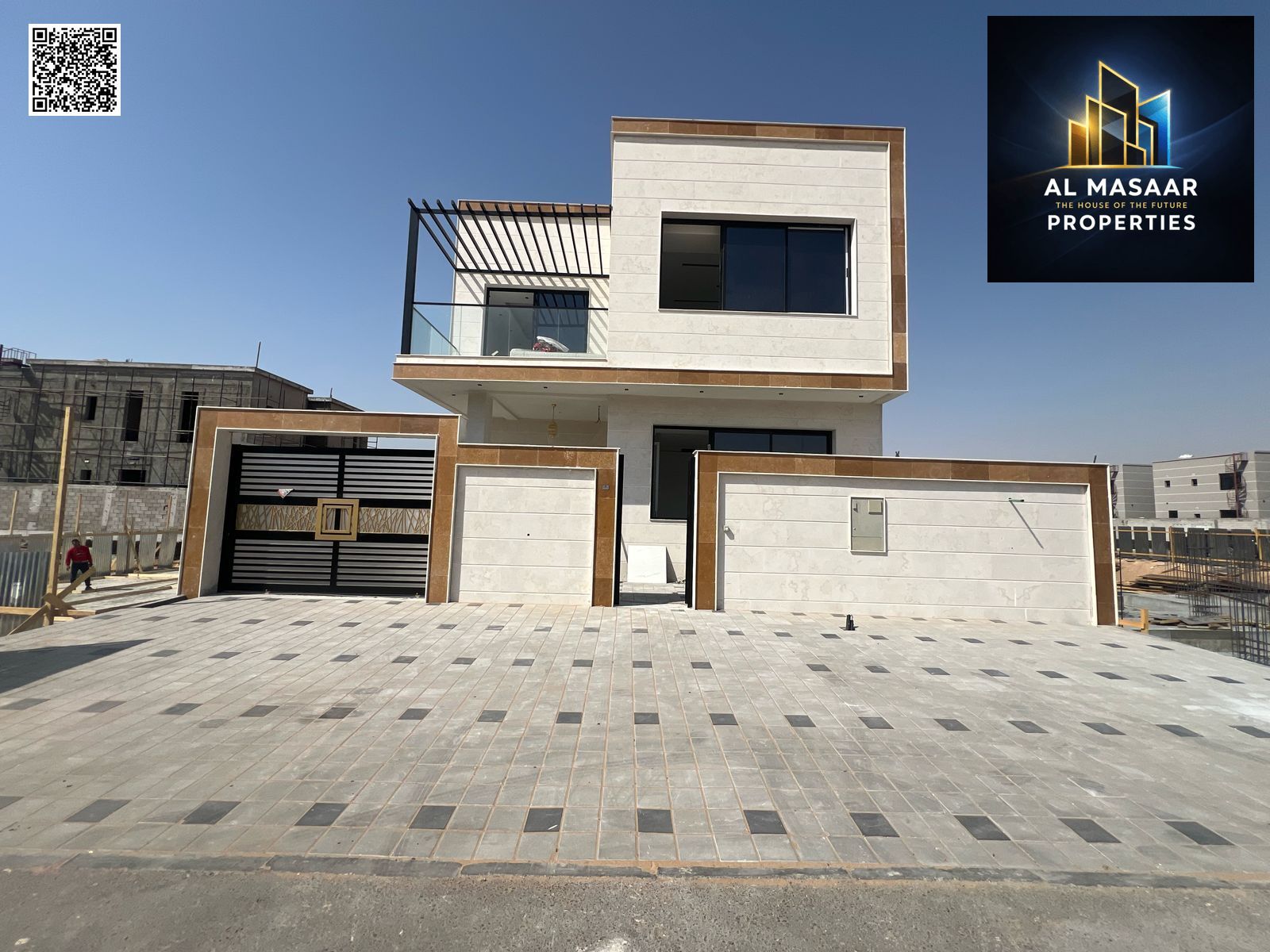 Villa for sale in Al Yasmin, Ajman - 5 master bedrooms, majlis, living room, and maid's room - Price includes registration fees