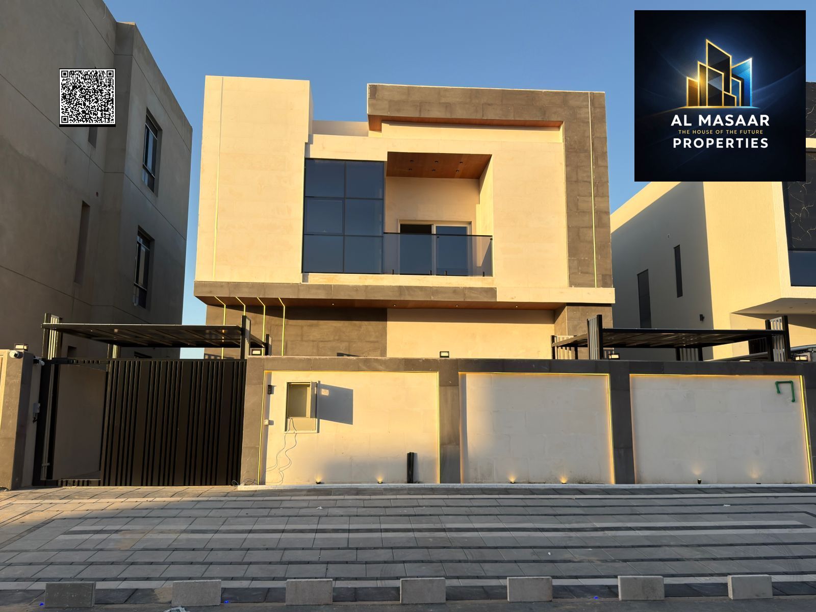 Villa for sale, custom finishing, near the mosque, registration fees included, opposite the Azha project.