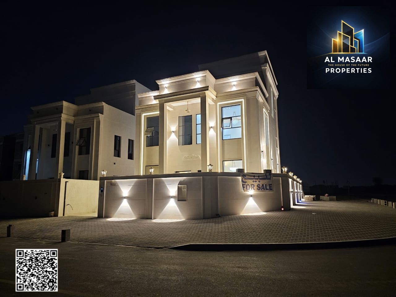 For sale: Classic corner villa on two streets in Al Helio 2, Ajman. Two floors plus a roof terrace, 6 bedrooms. Very attractive price. Freehold owners