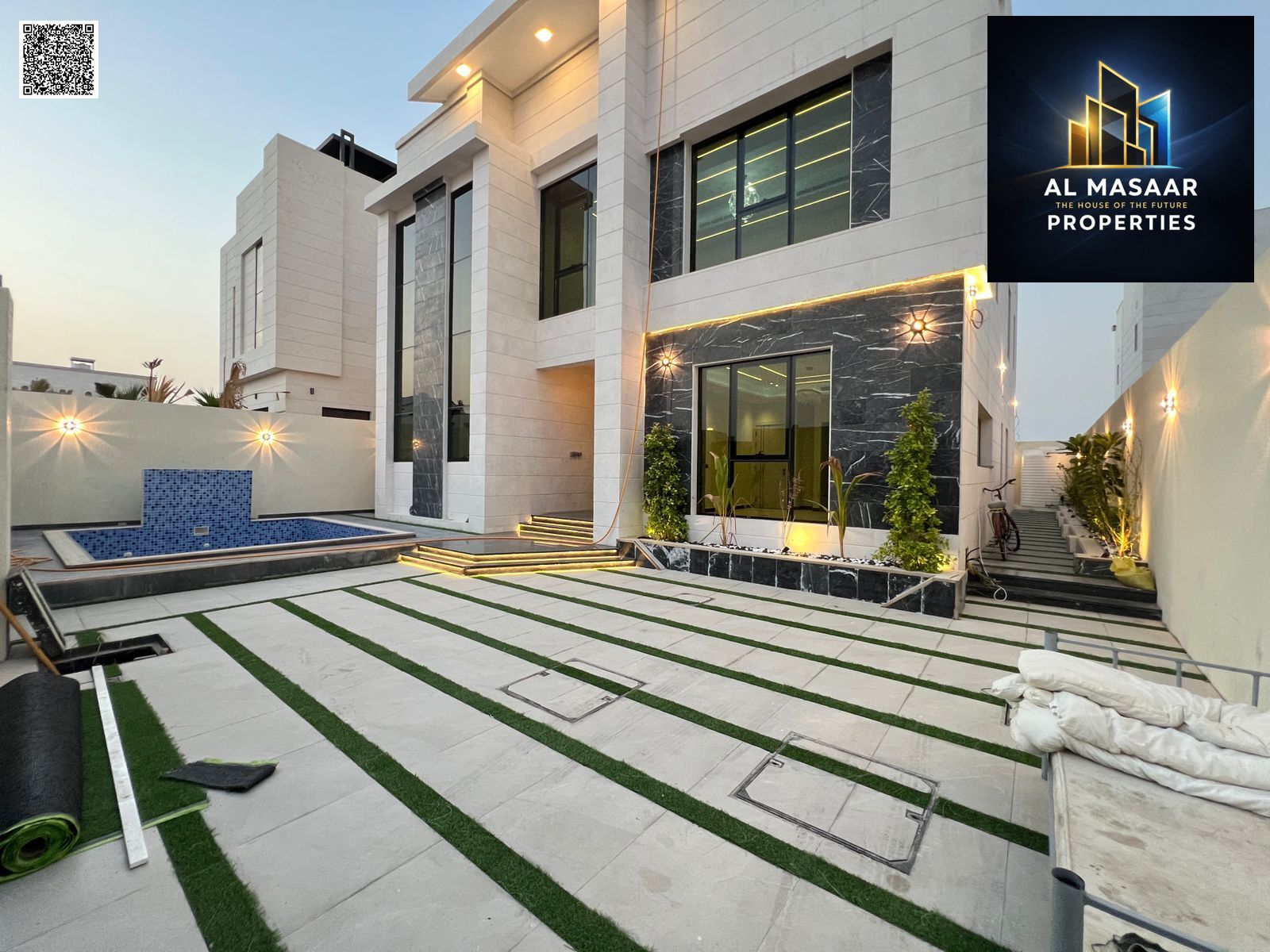 Villa for sale in Al-Aliya, ready to move in, close to all services, with luxurious designs.
