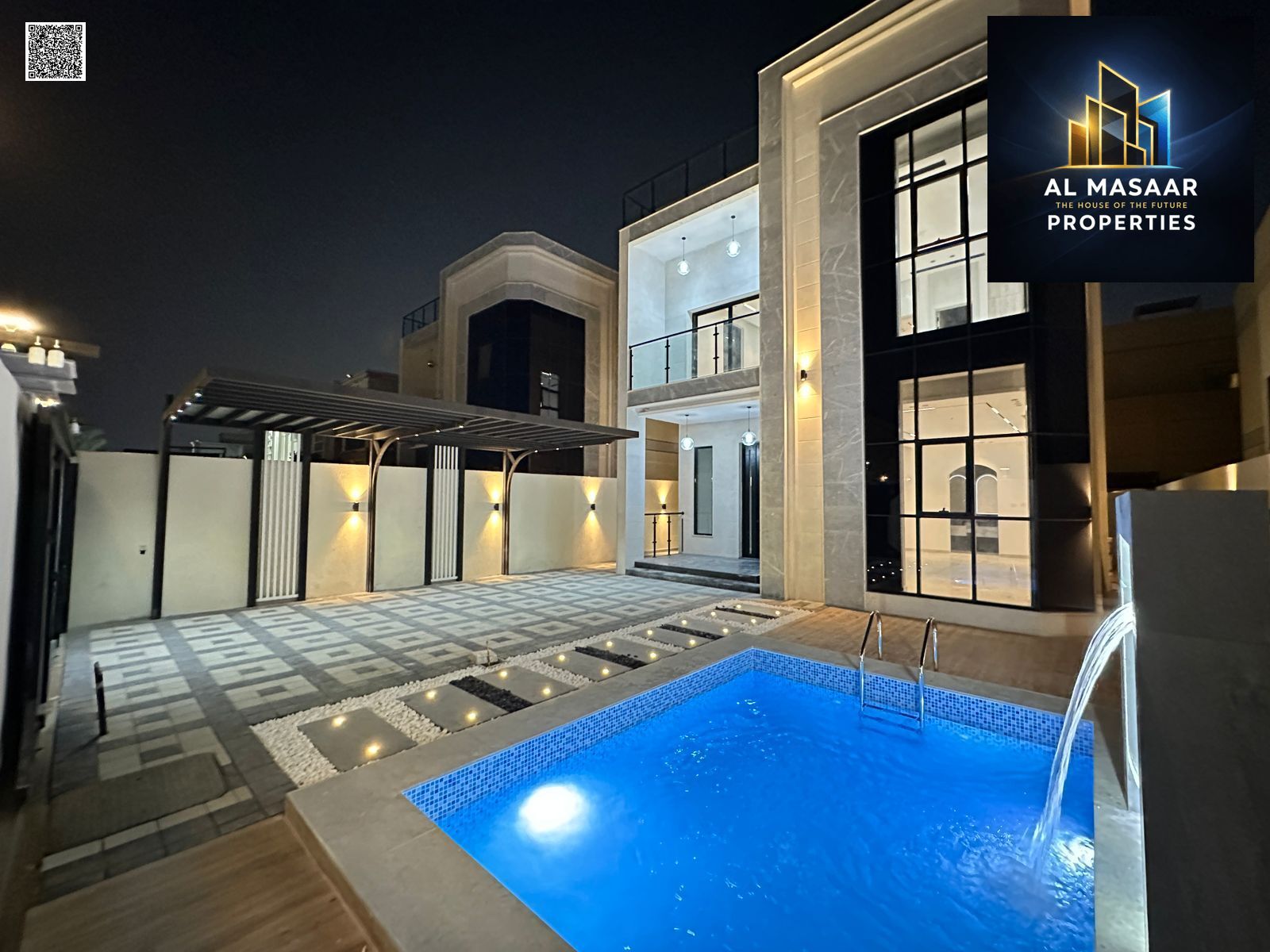 A villa for sale, ready to move in, close to all services, with luxurious designs and very spacious areas.
