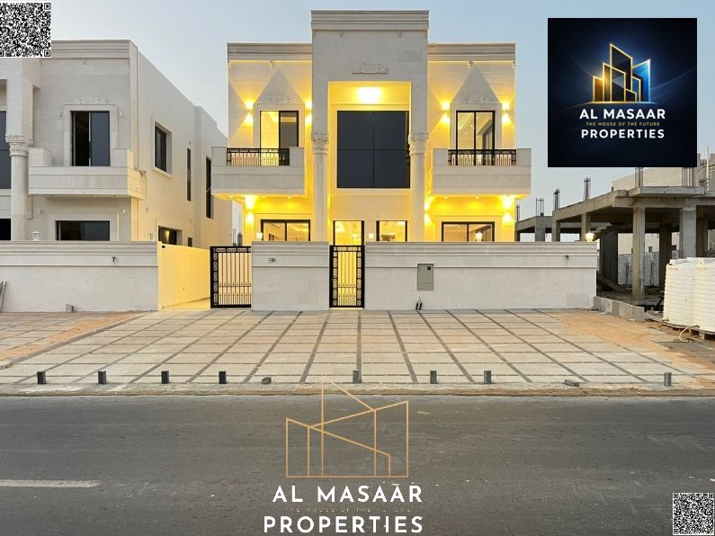 Villa with all registration, ownership, and electricity fees included, located on the main street, ready to move in, in one of Ajman's most prestigiou