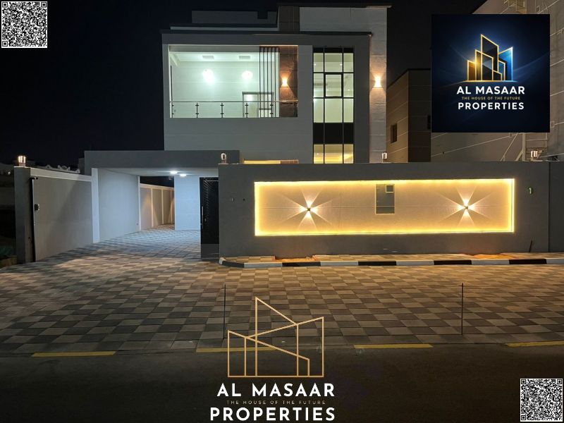For Sale – Luxury Villa on Sheikh Ammar Street – Al Rawda 2, Ajman | Two Floors + Roof | 5 Master Bedrooms with Built-in Wardrobes | Majlis | Two Livi