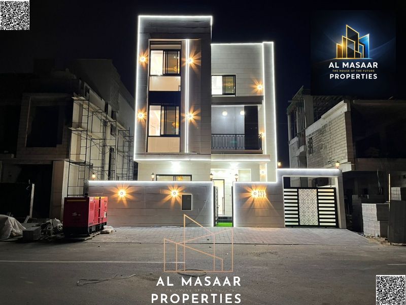 Villa for sale, 6 bedrooms | Al Zahia - Ajman - 2 floors + roof + garden and swimming pool. Price includes water, electricity and air conditioning.