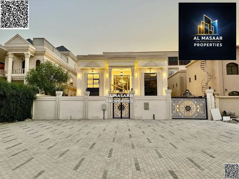 A villa designed like a palace, with an elevator, private pool, two floors and a rooftop terrace. Large area, close to the mosque. Freehold ownership