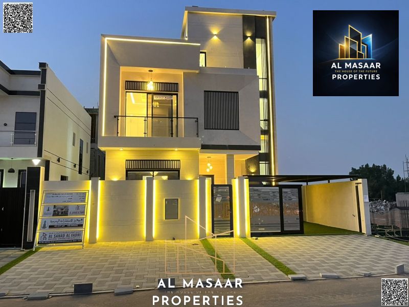 A fully furnished villa with a modern design, two floors and a roof, 6 master bedrooms, a majlis and a hall with a large roof, a unique opportunity fo