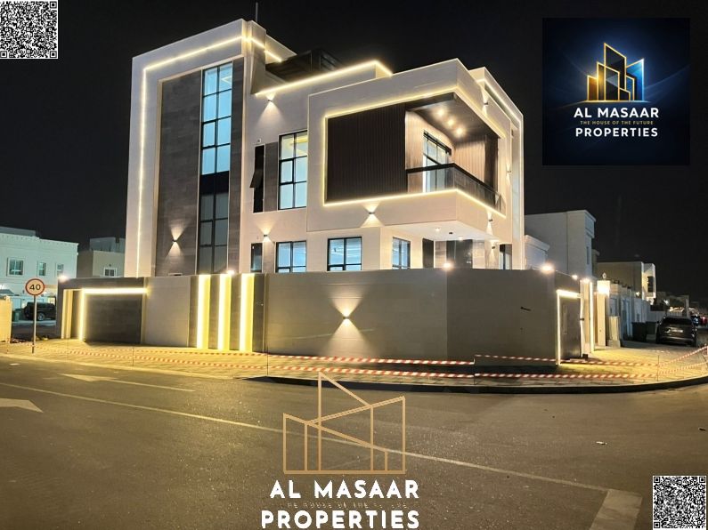 Luxury corner villa for sale in Al Zahia – two floors and a roof with a private pool
