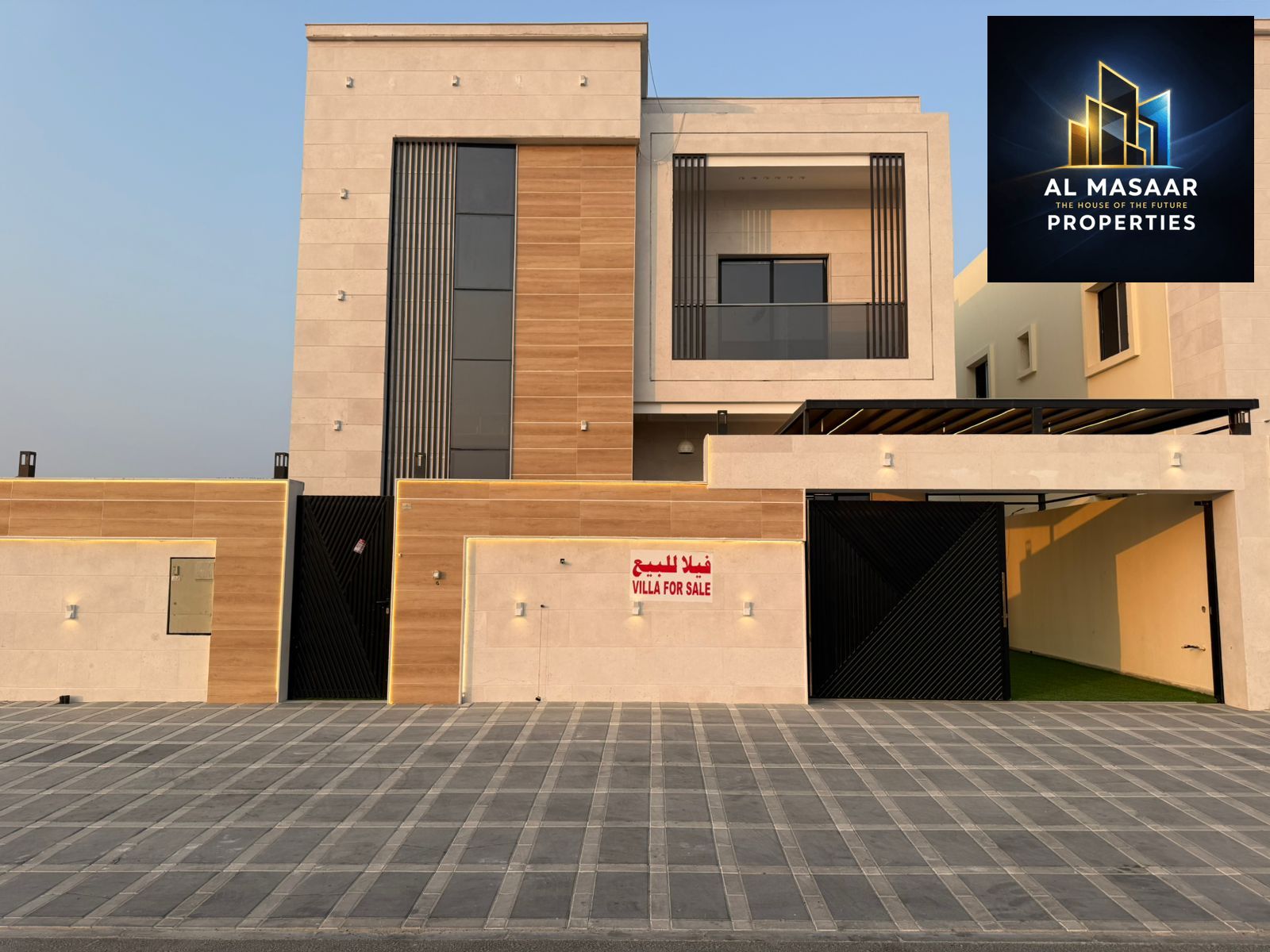 For sale: a villa with luxury finishing, close to Sheikh Mohammed bin Zayed Street - freehold ownership for all nationalities for life - with the poss