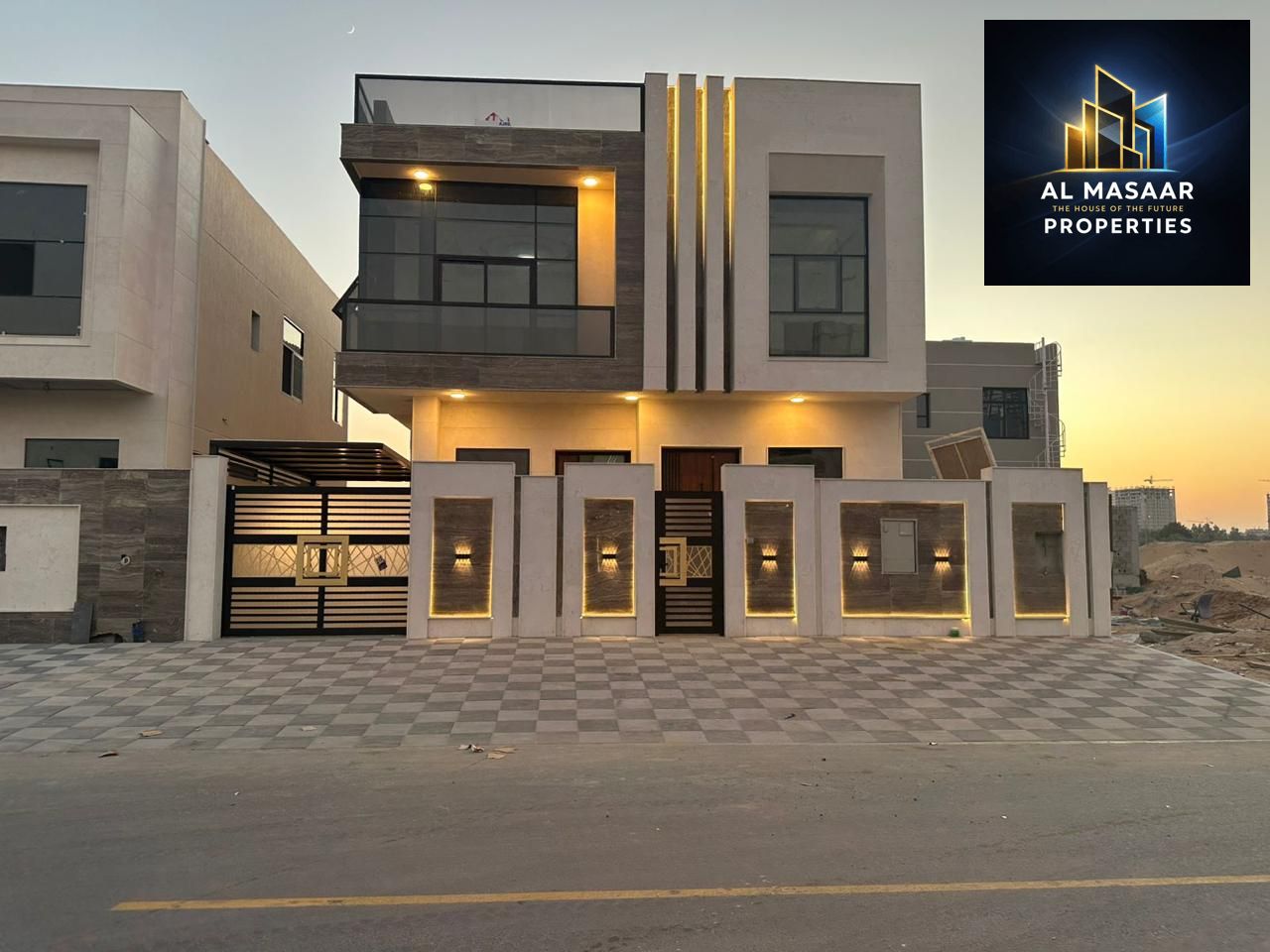 Luxury modern villa for sale with 5 master bedrooms, including registration and ownership fees