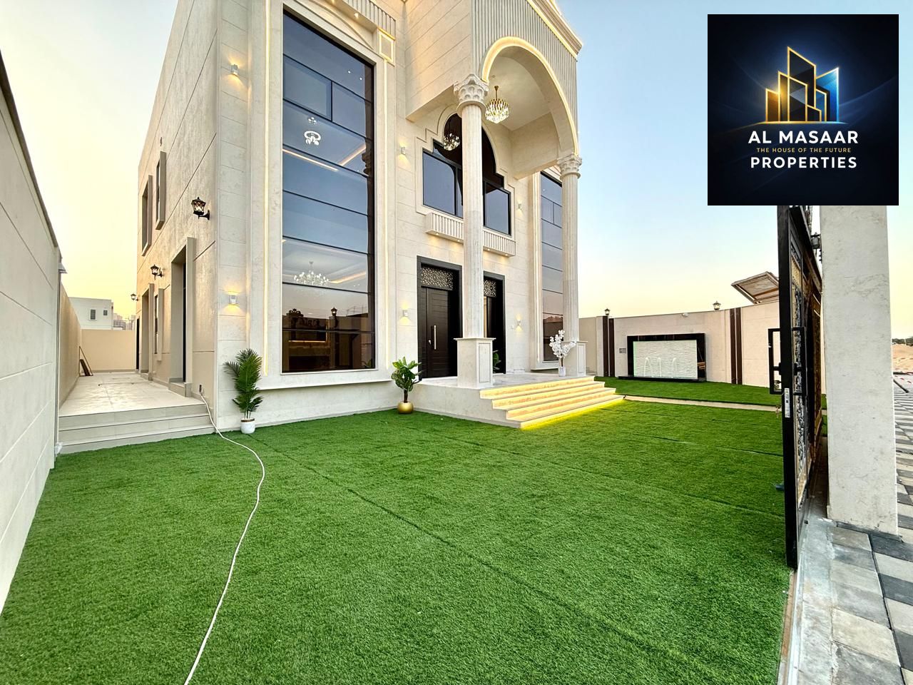 Villa for sale directly from the owner at a price that includes registration and ownership fees, corner plot on two streets, stone facade, near Mohamm