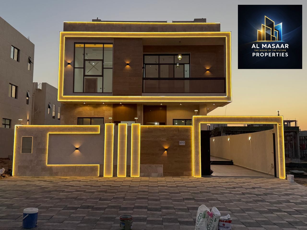 Luxury modern villa for sale with 7 master bedrooms, including registration and ownership fees