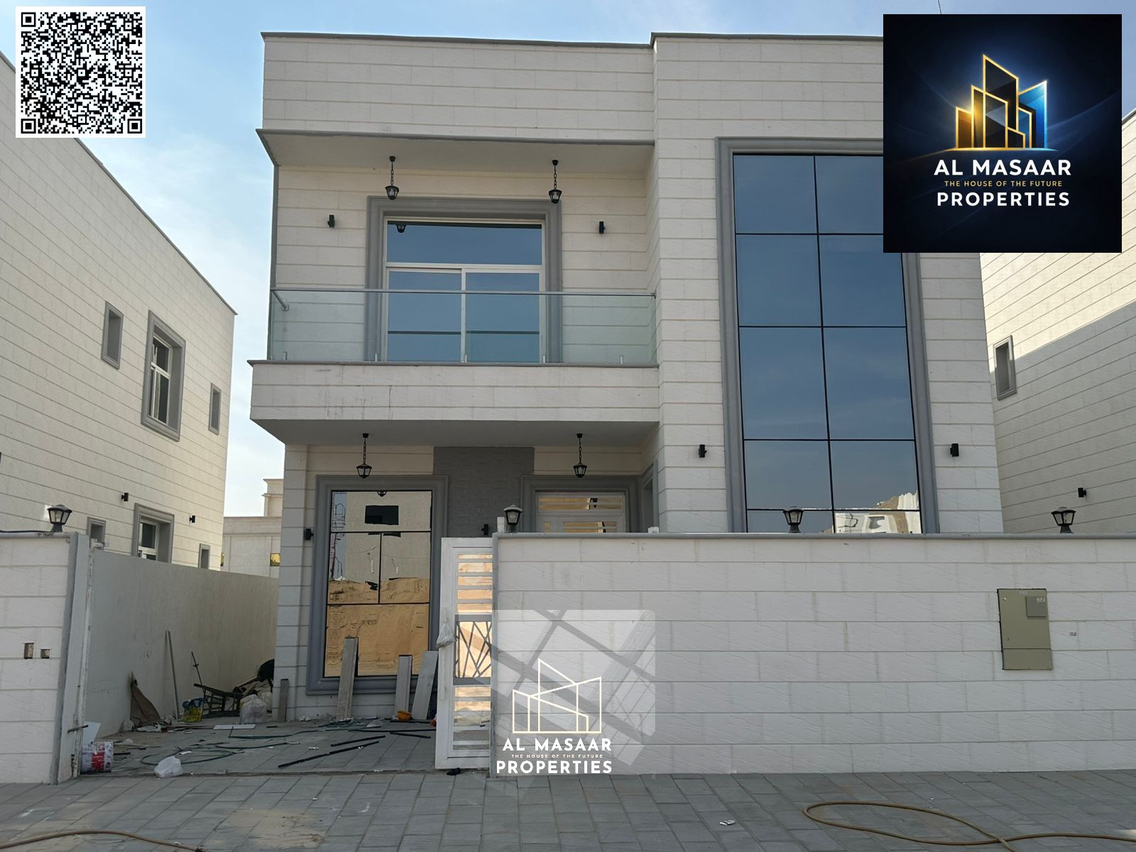 Villa in Al Zahia with luxurious finishing, including electricity, water, and air conditioning.