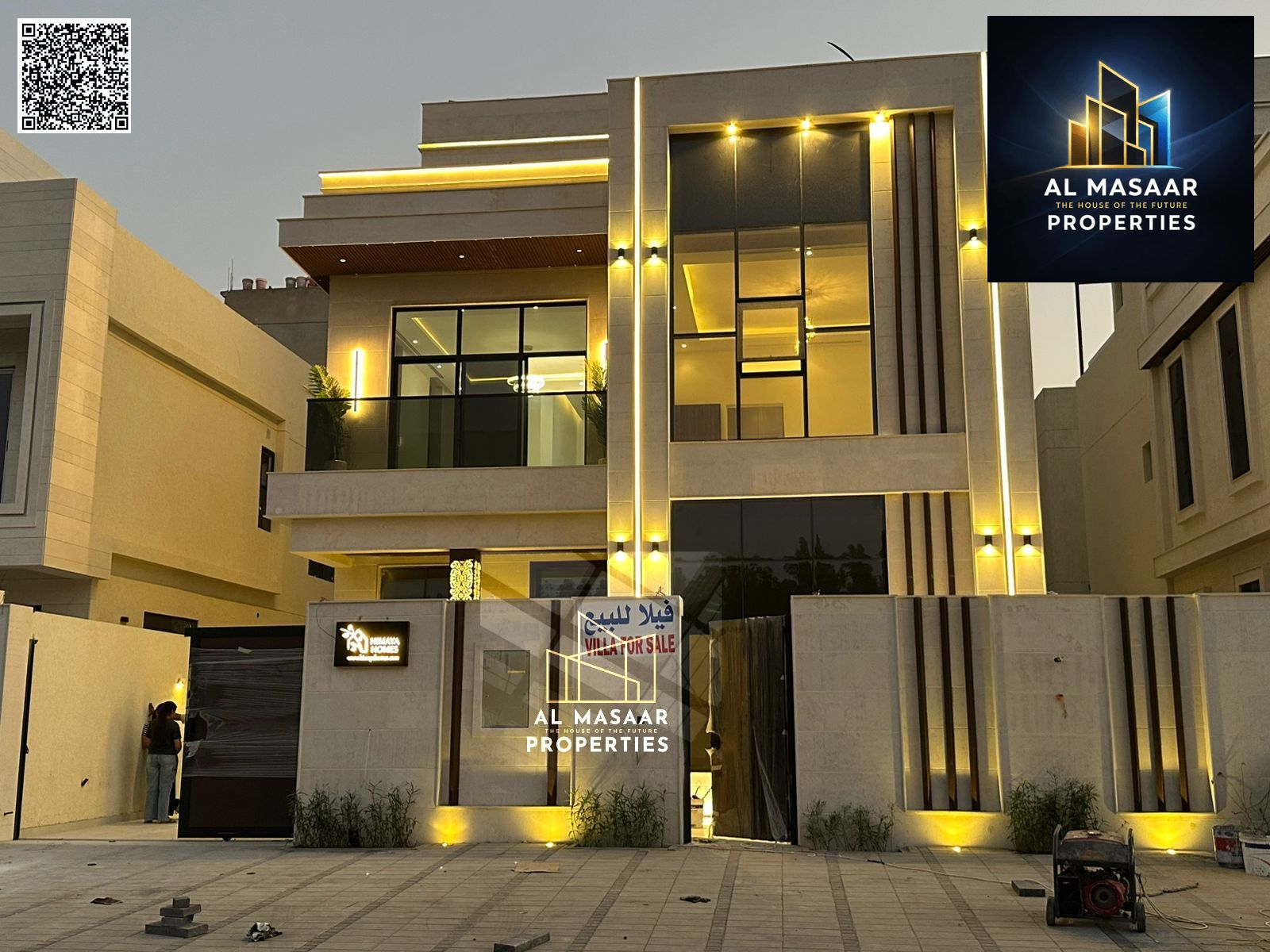 A villa with a unique design and luxurious finishing, including registration fees and air conditioning.