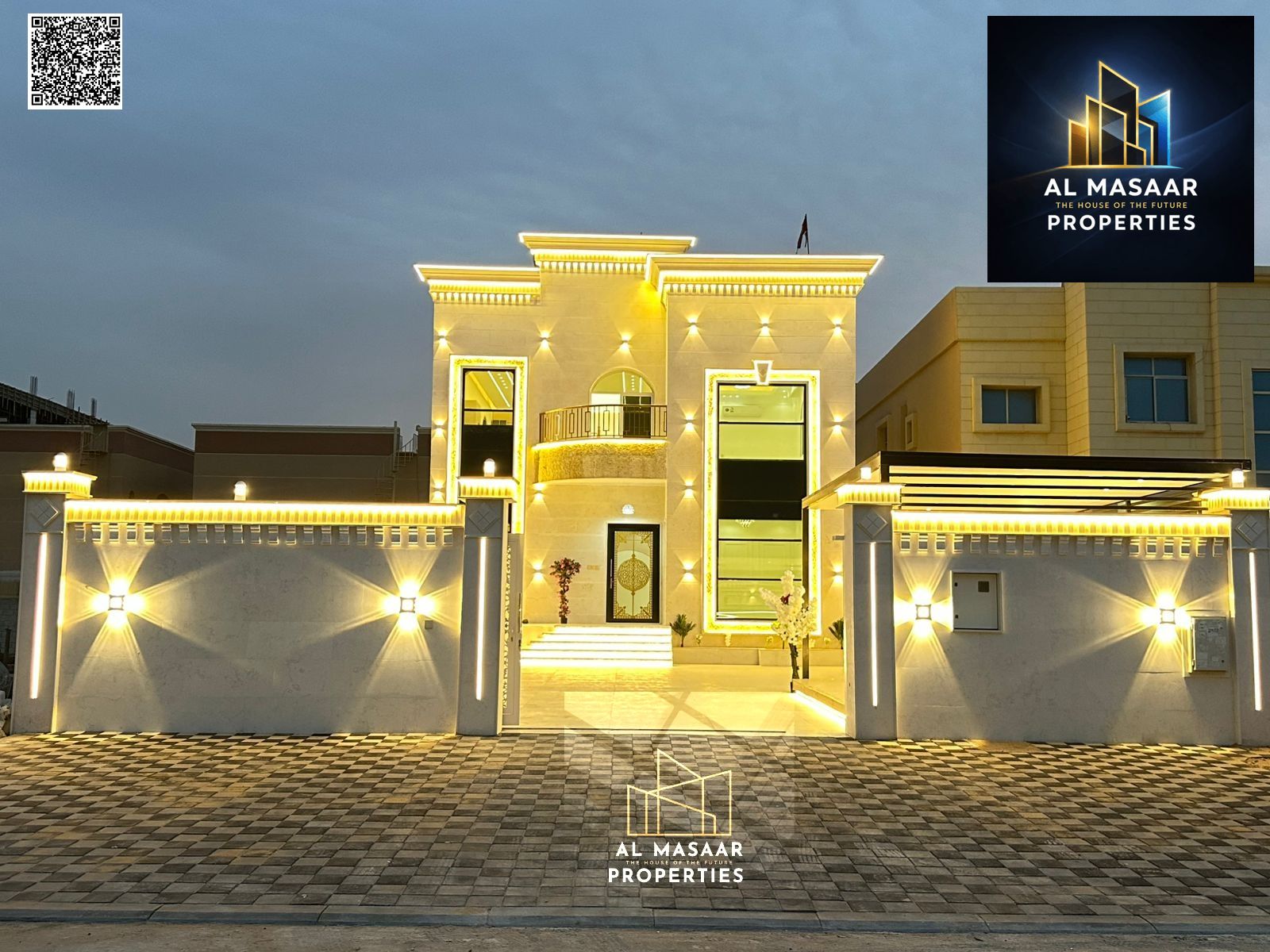 Al-Muwayhat villa, near Sheikh Ammar Street, large area, freehold ownership, electricity, water and air conditioning included