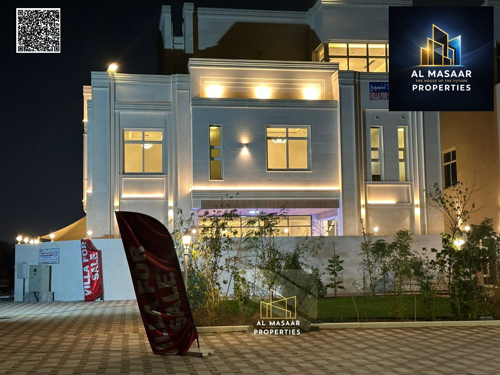 Corner villa on the main street with a swimming pool and smart finishing, including electricity, water, air conditioning, and registration fees.