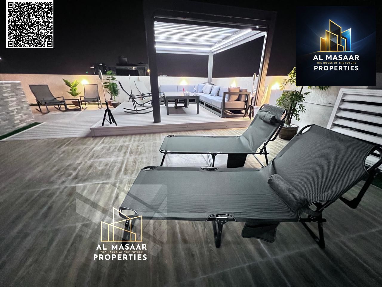 Villa on the main street with a swimming pool and smart finishing, including electricity, water, air conditioning, and furnishings.