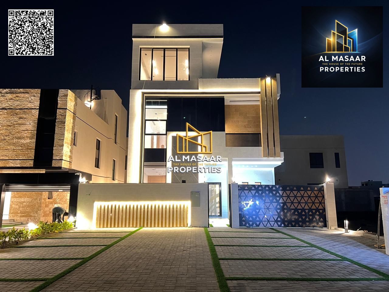 Villa for sale in Al Bahia area, freehold ownership available to all nationalities, including registration and ownership fees.