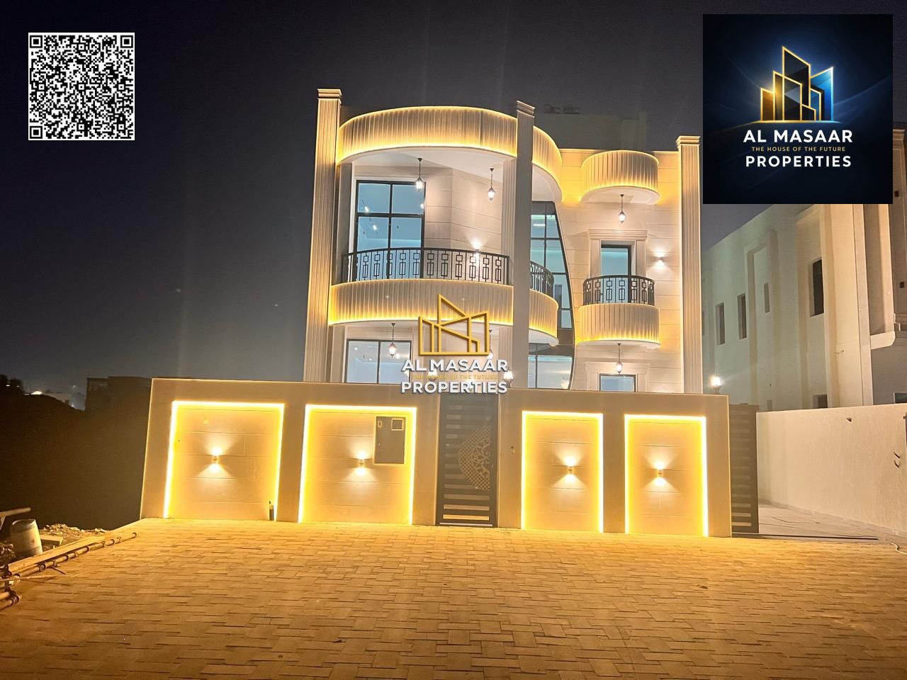 Villa including registration and ownership fees, two floors and a roof, directly opposite services, freehold ownership for all nationalities, price ne