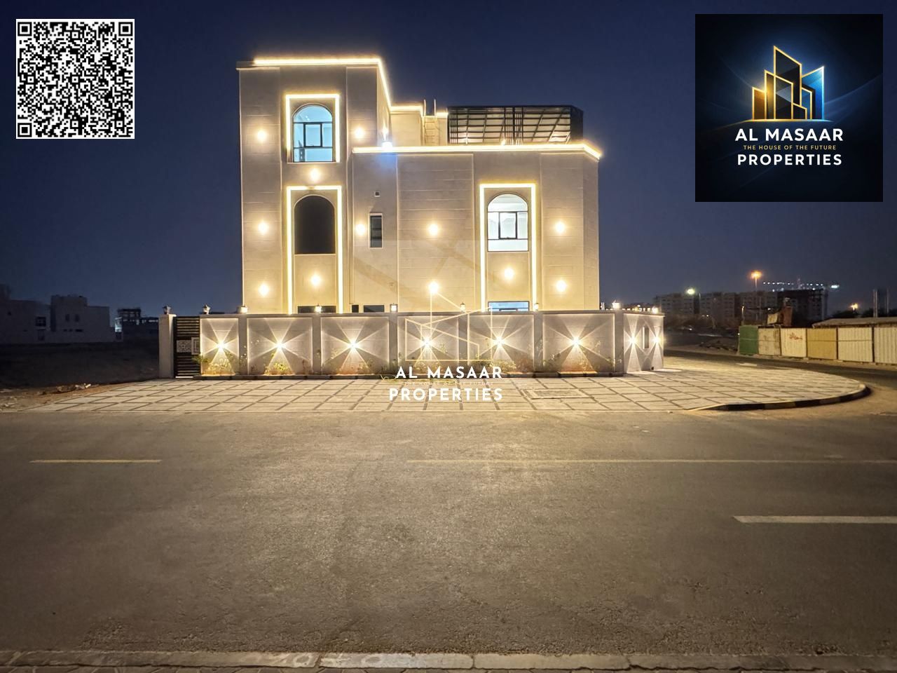 A modern villa, including registration and ownership fees, is available opposite a mosque and directly accessible with services. Freehold ownership is