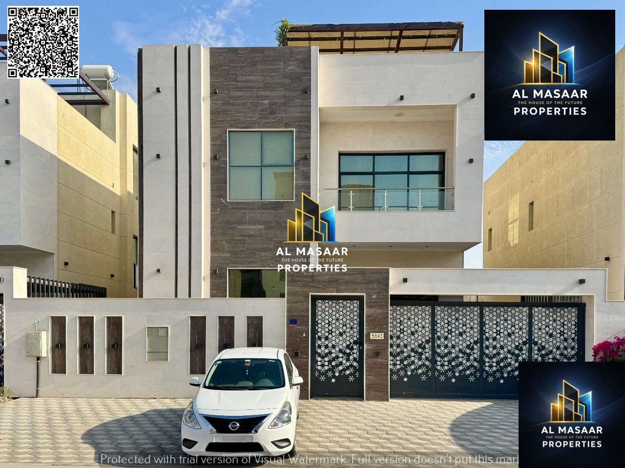A two-story villa with a rooftop terrace, ready for immediate occupancy, including electricity, water, and air conditioning.