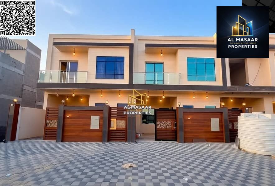 Villa for sale in Ajman at a bargain price, including fees and a roof terrace. Five bedrooms, excellent location, freehold ownership for life, availab
