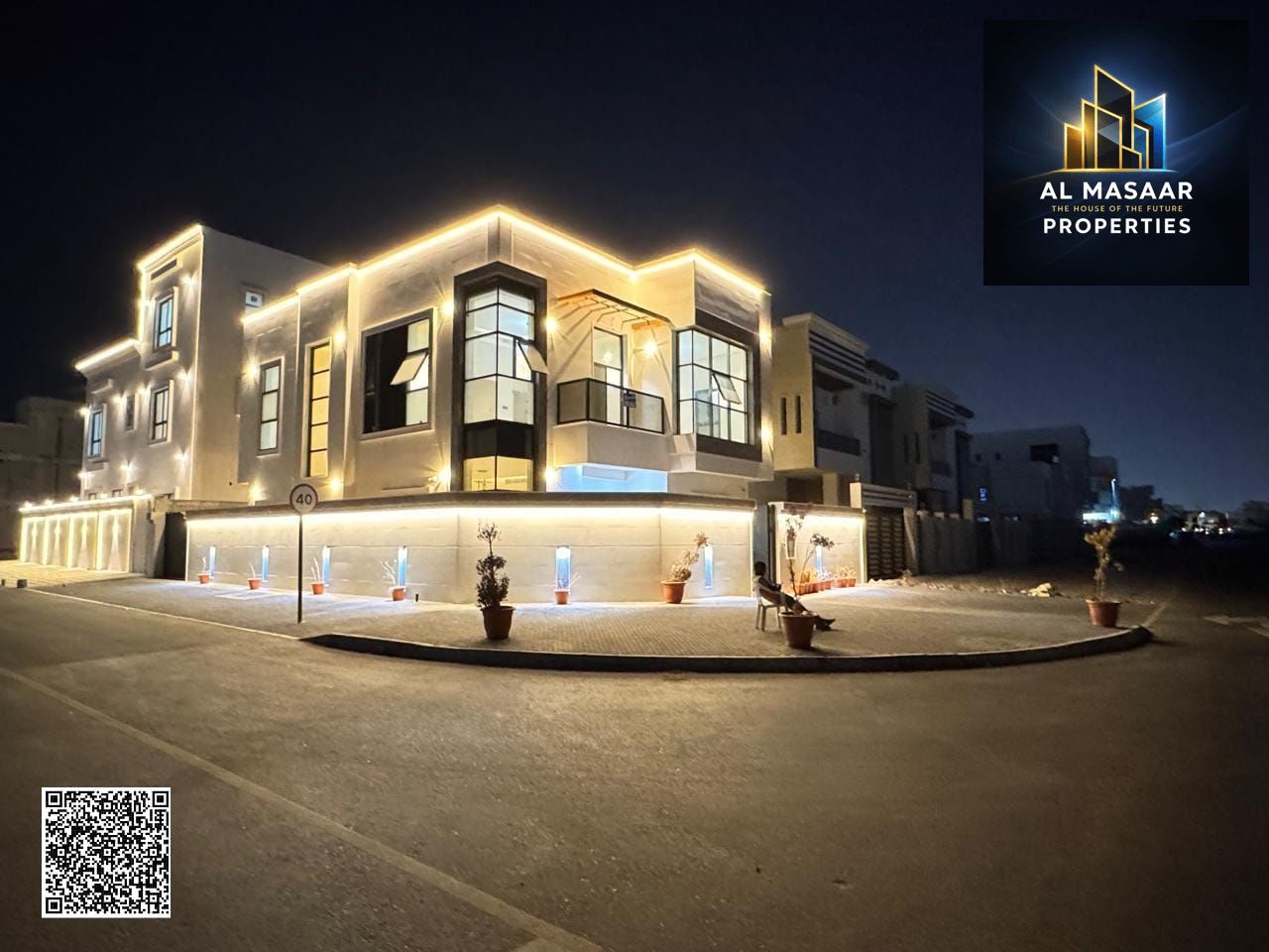 Corner villa - 2 floors & large courtyard - close to Sheikh Mohammed Bin Zayed Road - freehold ownership for life for all nationalities - with easy ba