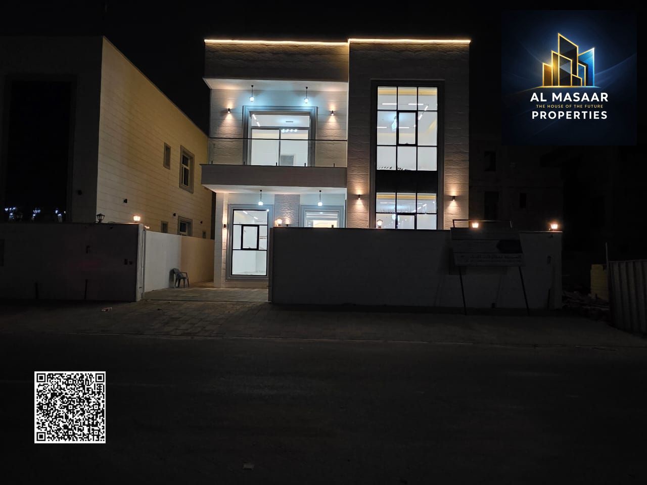 Villa for sale, including registration and ownership fees, water, electricity, and air conditioning, near Sheikh Mohammed Bin Zayed Road. Bank financi