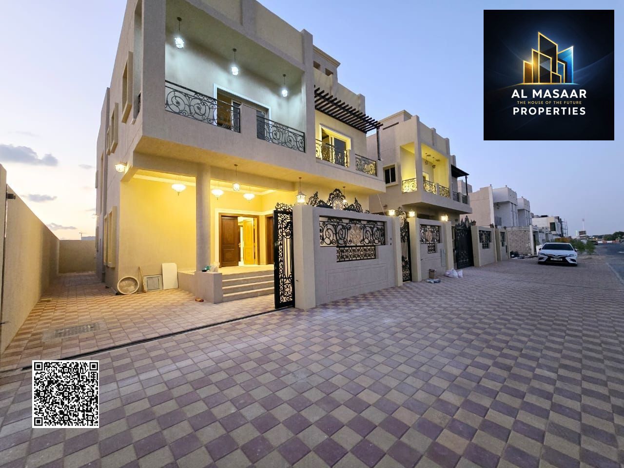 villa in Ajman, first occupancy, freehold, personal finishing, and no annual fees, with registration fees included. Locate