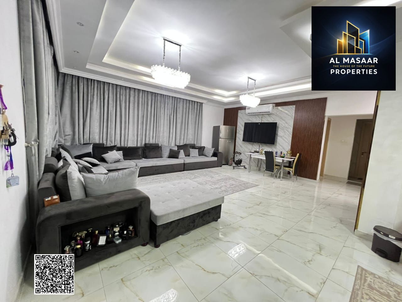Villa for sale in Al Zahia | 4 master bedrooms | Land area 3014 sq ft | Includes electricity, water, and air conditioning