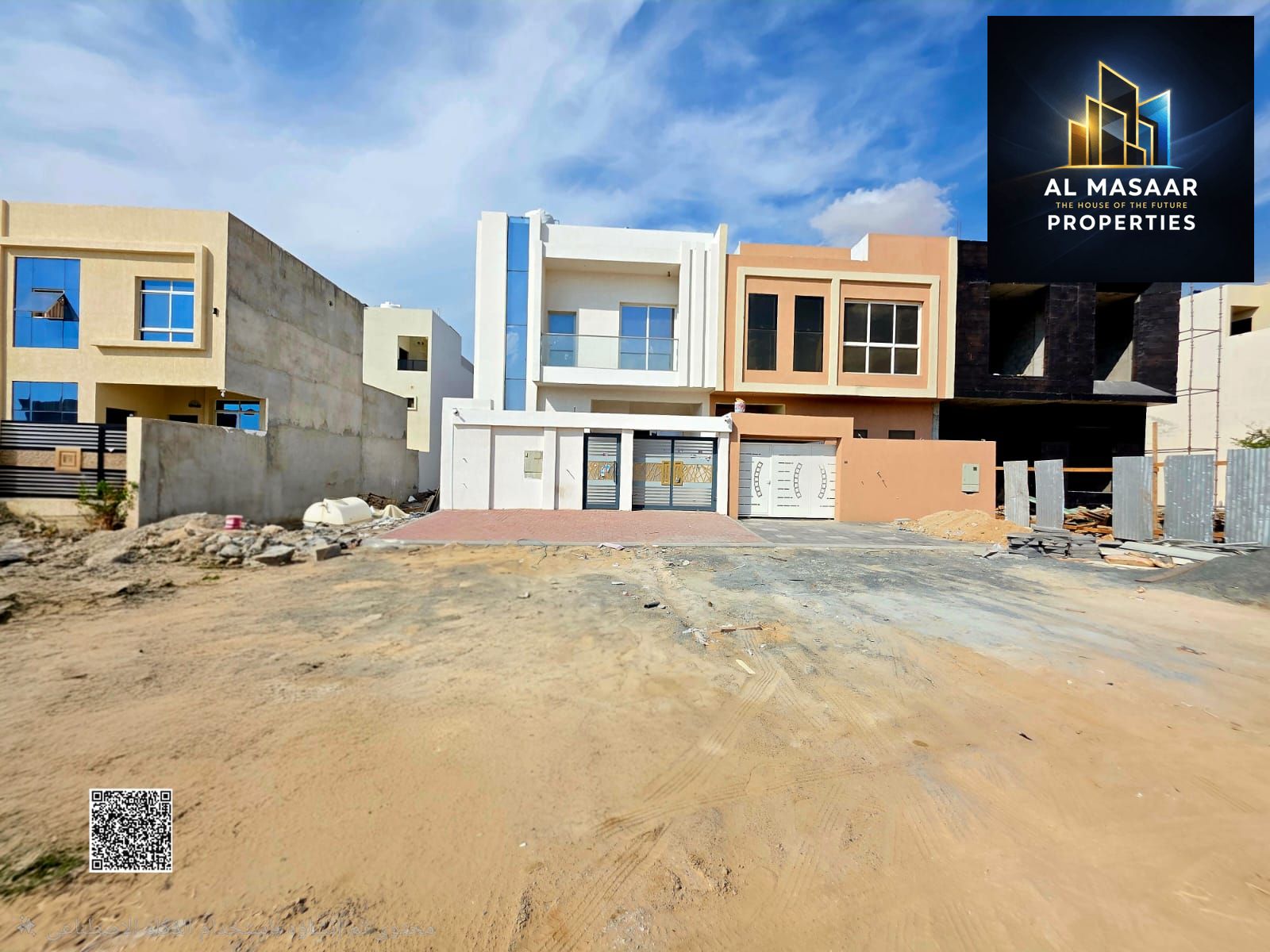Luxury villa for sale in Ajman. Modern design, prime location, very large setback in front of the villa. Freehold ownership for all nationalities. Don