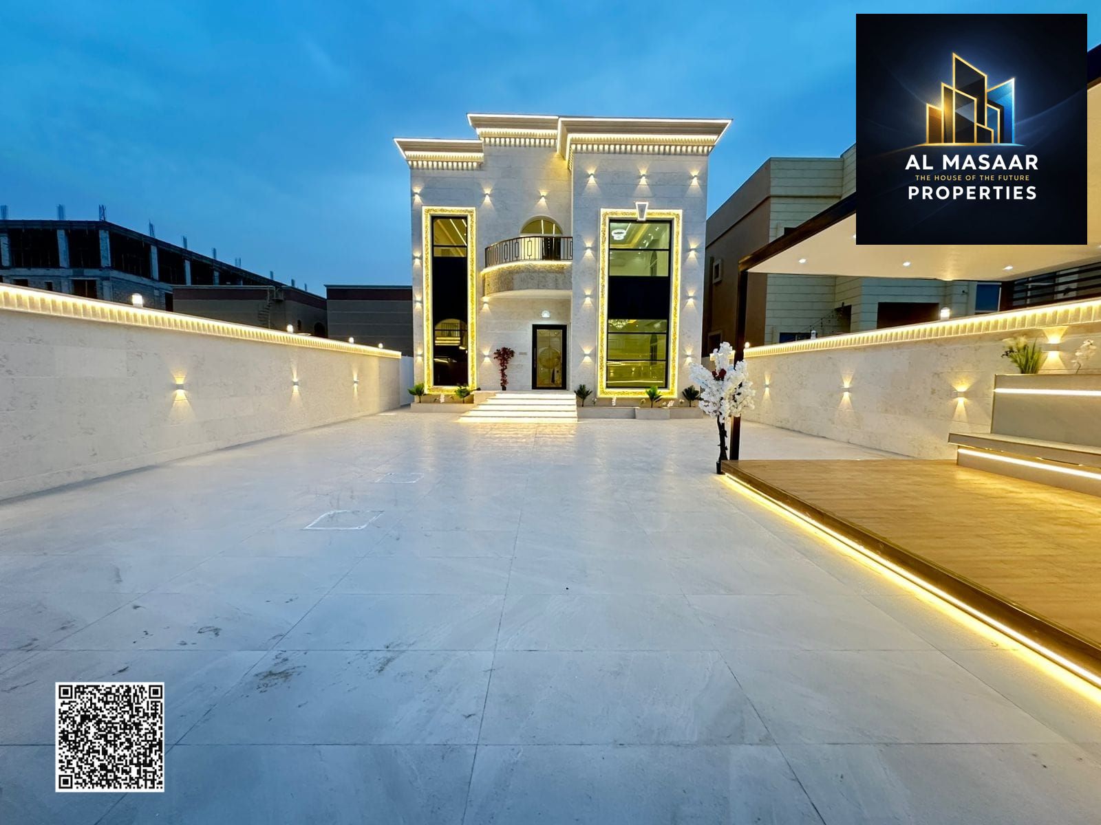 Luxury villa for sale in Al Muwaihat 1, featuring a modern design, spacious layout, reception areas, and comprehensive family amenities. Freehold owne