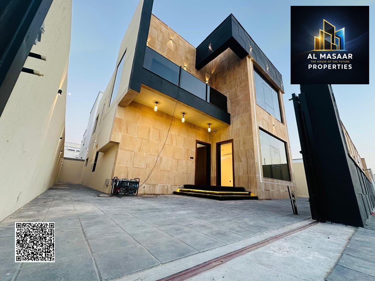 Luxury villa in Al Zahia, including registration, ownership, electricity, and water fees, with a modern design and a negotiable price.