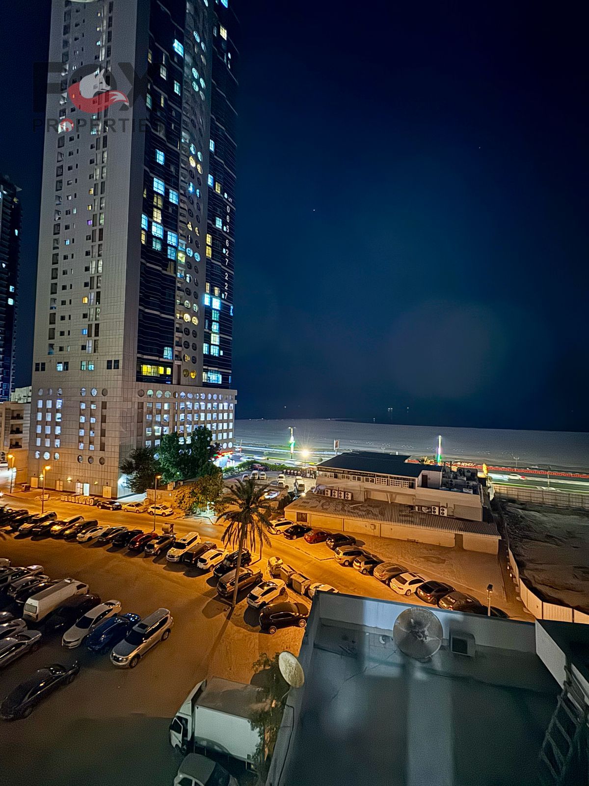 One bedroom and a living room on Ajman Corniche, 2 bathrooms, all bills included, cleanly furnished