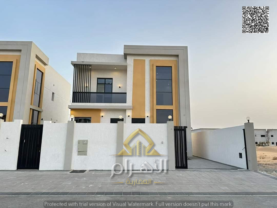 Modern villa for sale, freehold, large courtyard, opposite a mosque, registration included, no service or annual fees.