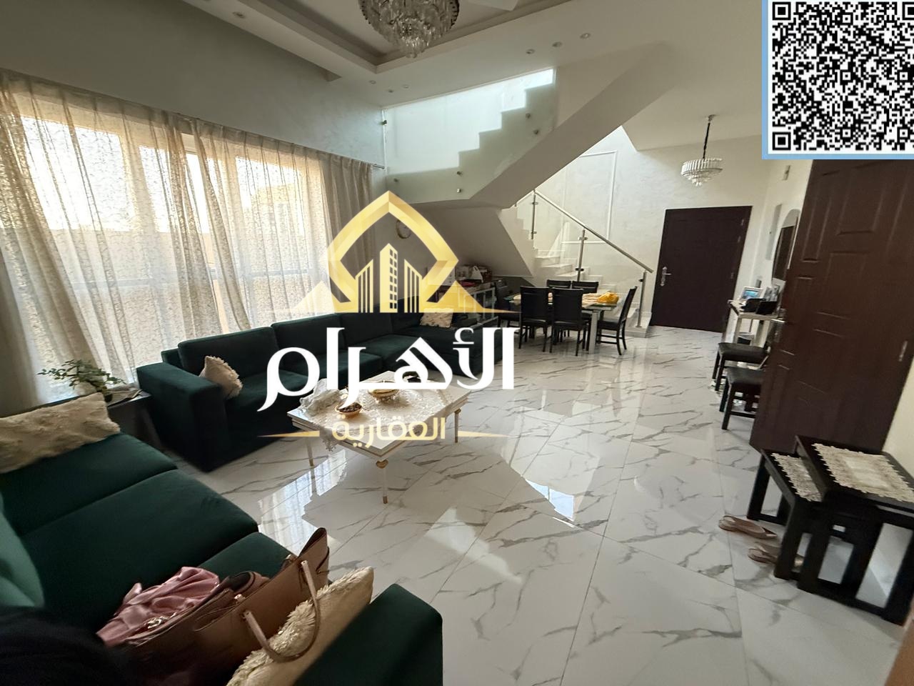 Ready to move in – Luxury villa with four master bedrooms and built-in wardrobes in Al Yasmin, super deluxe finishing, including electricity, water an