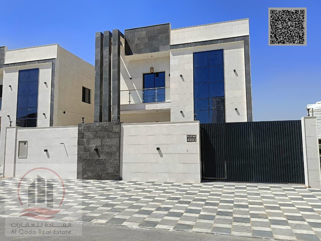 Villa for sale in Ajman, Al Zahia, including registration fees. 4 master bedrooms, majlis, living room, maid's room, and bank financing available.