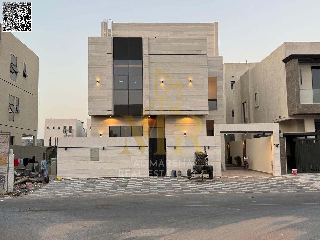 Villa with all registration fees included, on the main street, ready to move in, in the most prestigious area of Ajman. Freehold ownership for all n