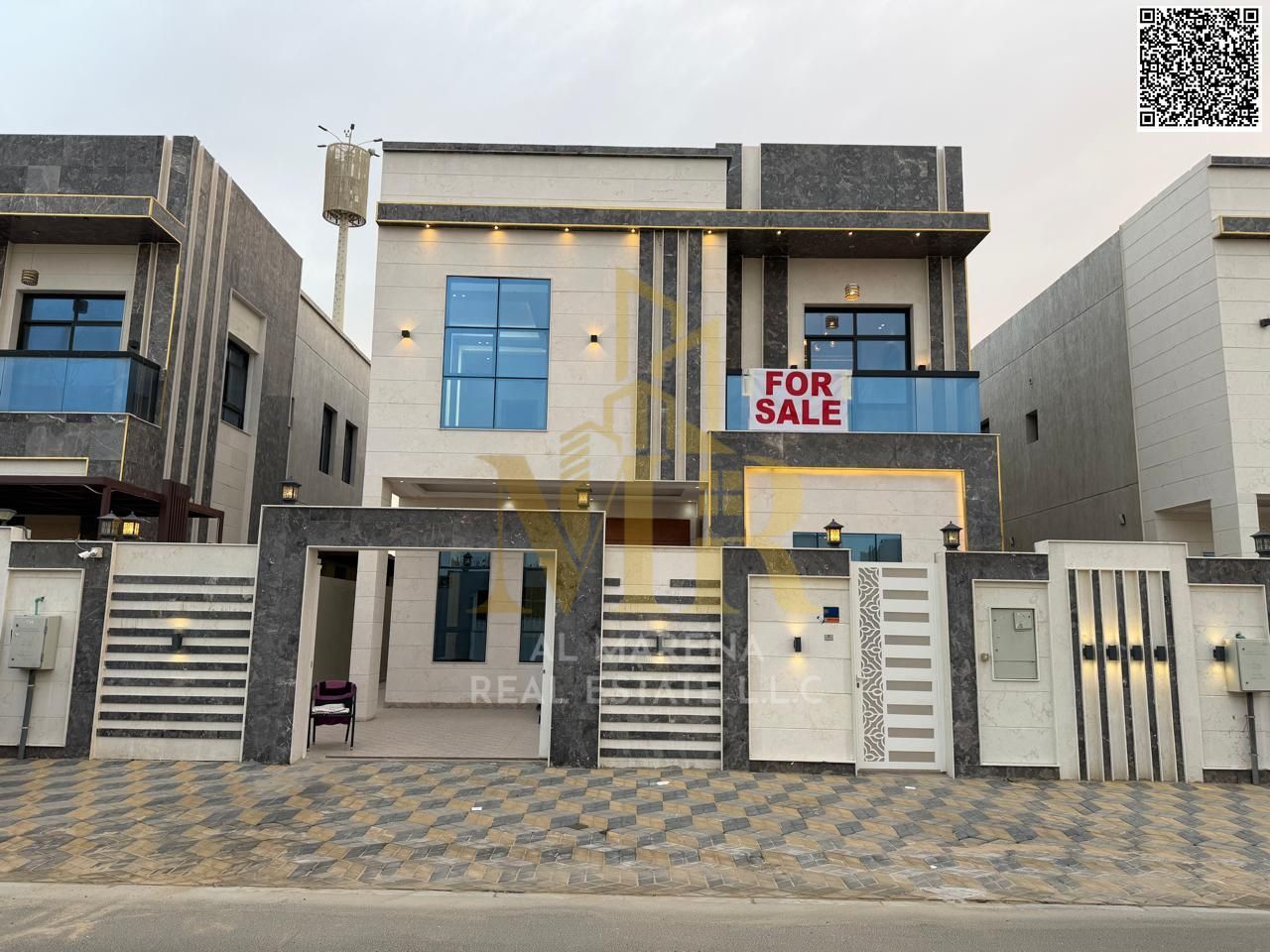 A villa with electricity, water and air conditioning included, on the main street, ready to move in, in the most prestigious areas of Ajman. Freehold