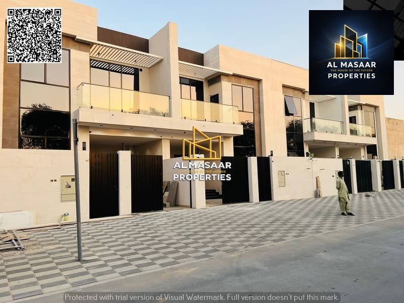 For sale: Modern luxury villa in Al Yasmin, freehold ownership for all nationalities, registration fees included, high-end finishes.