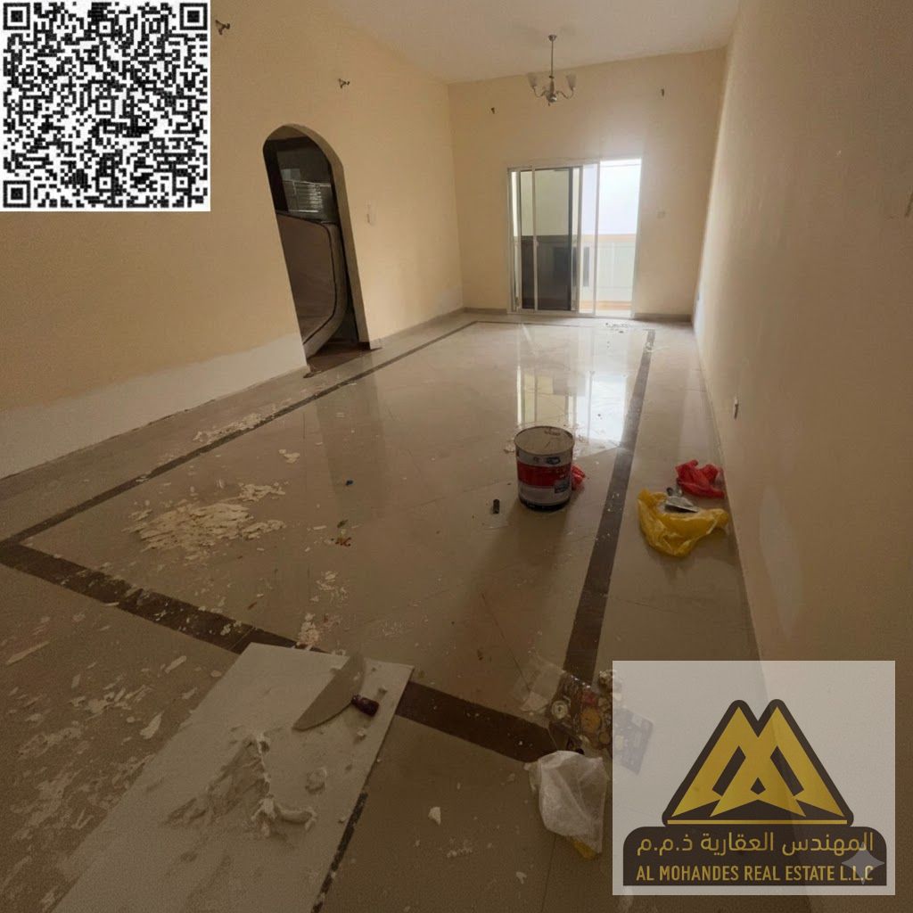 Balcony with an open view | 2 bathrooms in the apartment | Central air conditioning | Prime location close to all services and easy access to Sharjah