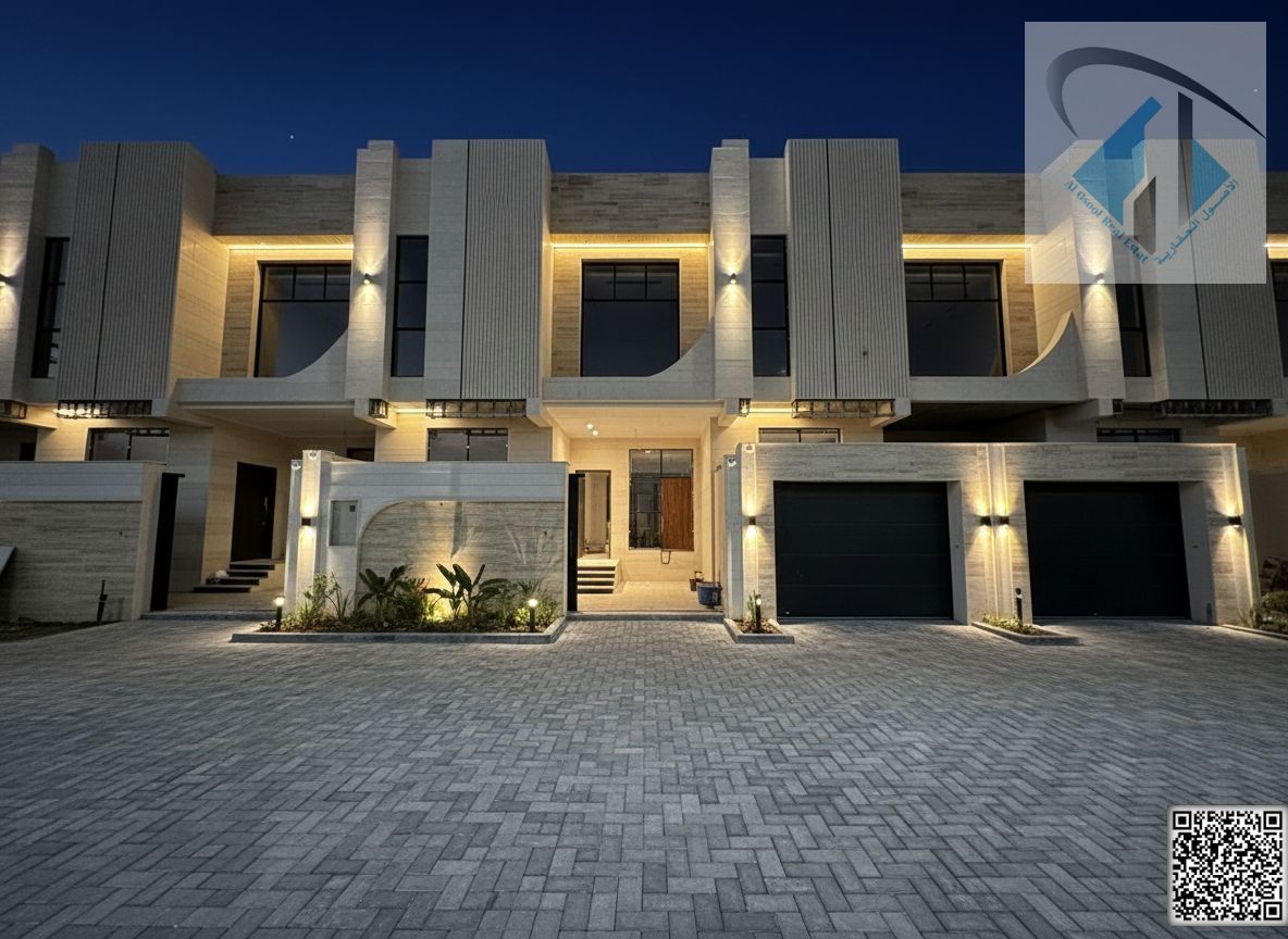 A villa with a price including registration and ownership fees on the main street, ready to move in, in the most prestigious areas of Ajman. Freehold